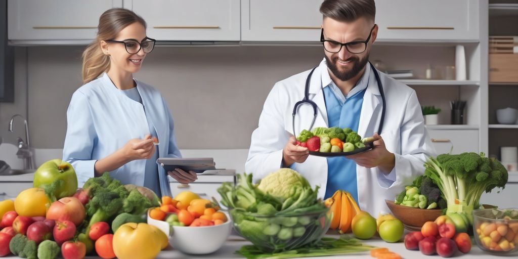 nutritionist consulting patient about healthy diet