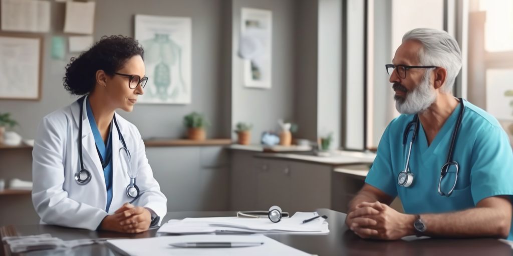 médico e paciente discutindo plano de emagrecimento