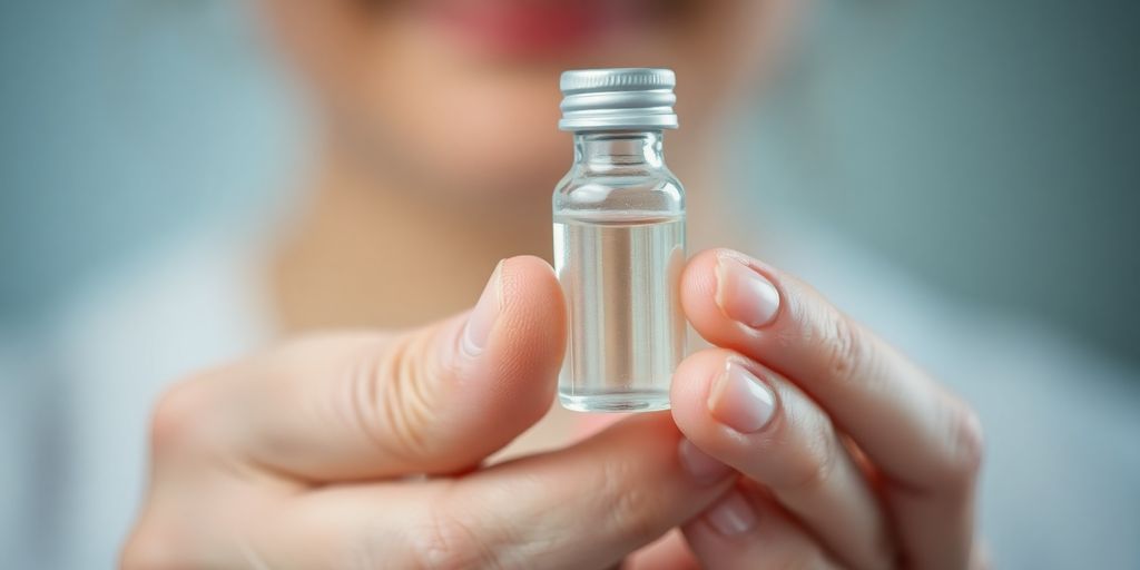 Pessoa segurando um frasco de medicação para emagrecimento.