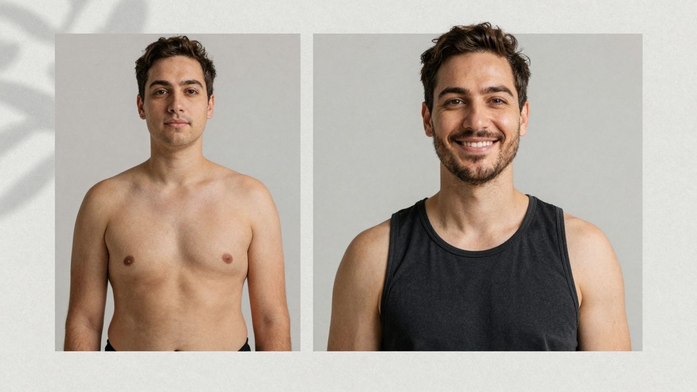 Pessoa feliz com resultados de emagrecimento Saxenda.